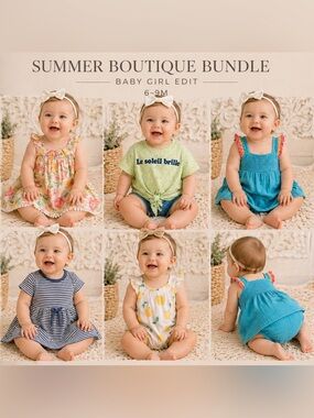 Zara Lime Green 'Le soleil brille' Tee + Summer Baby Girl Bundle